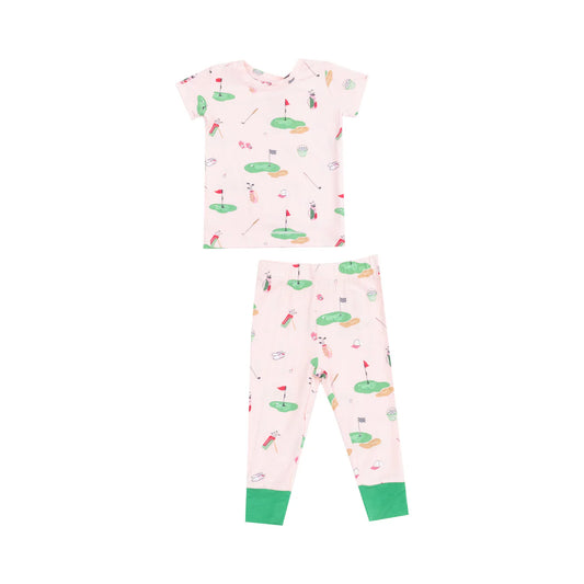 Angel Dear Pink Golf Things | Short Sleeve Loungewear Set