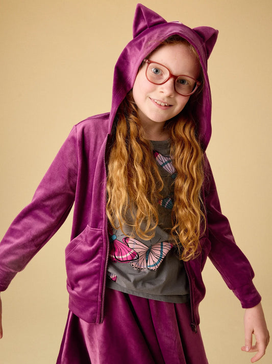 Tea Cosmic Berry | Cat Ears Velour Hoodie