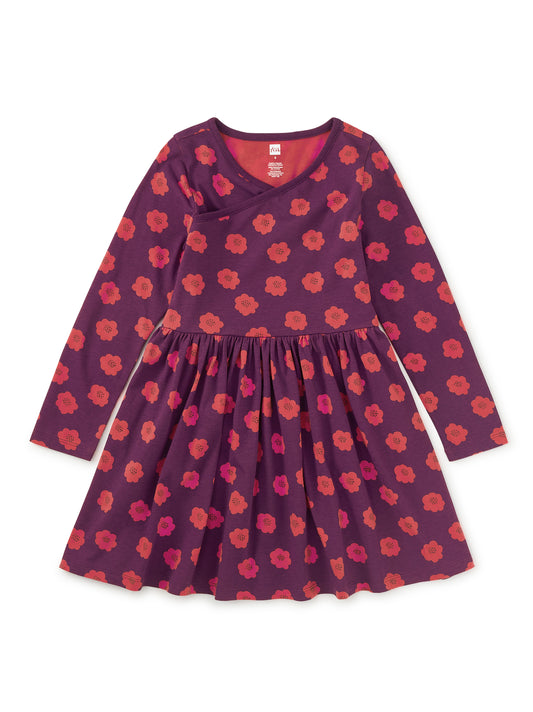 Tea Simple Chrysanthemums | Long Sleeve Wrap Neck