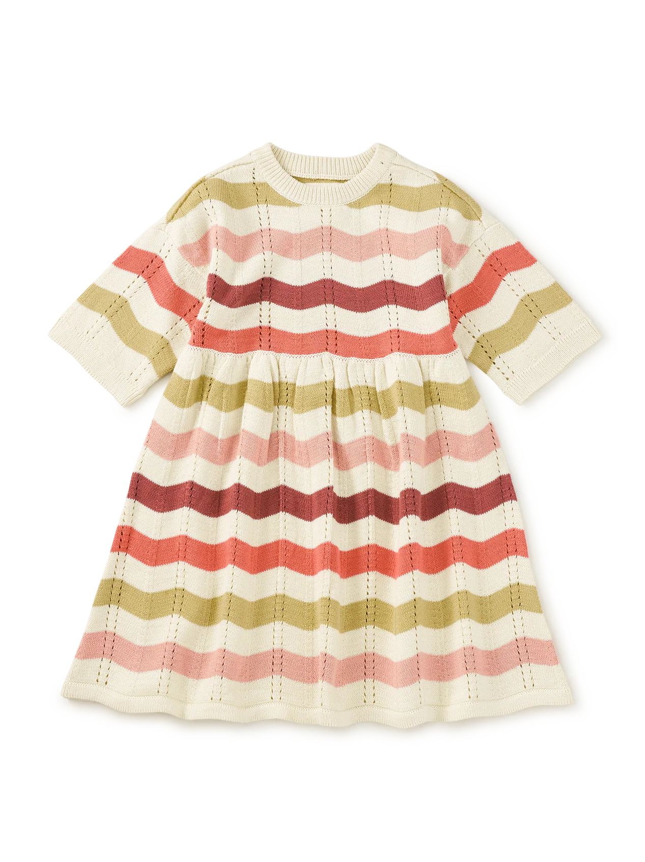 Tea Wavy Stripe | Pointelle Sweater Dress