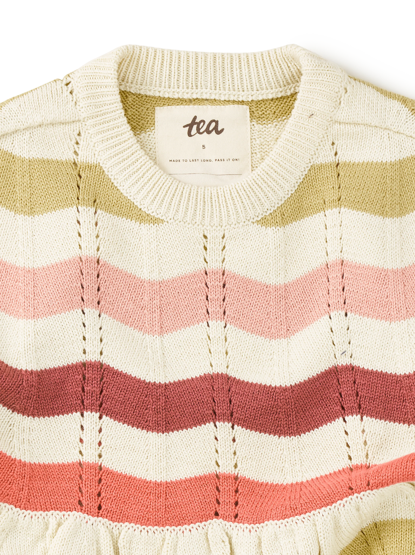 Tea Wavy Stripe | Pointelle Sweater Dress