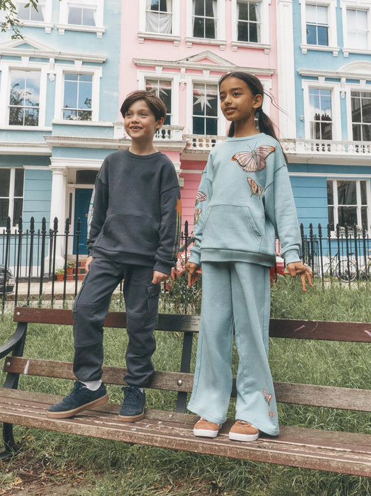 Tea Tourmaline | Wide Leg French Terry Pants