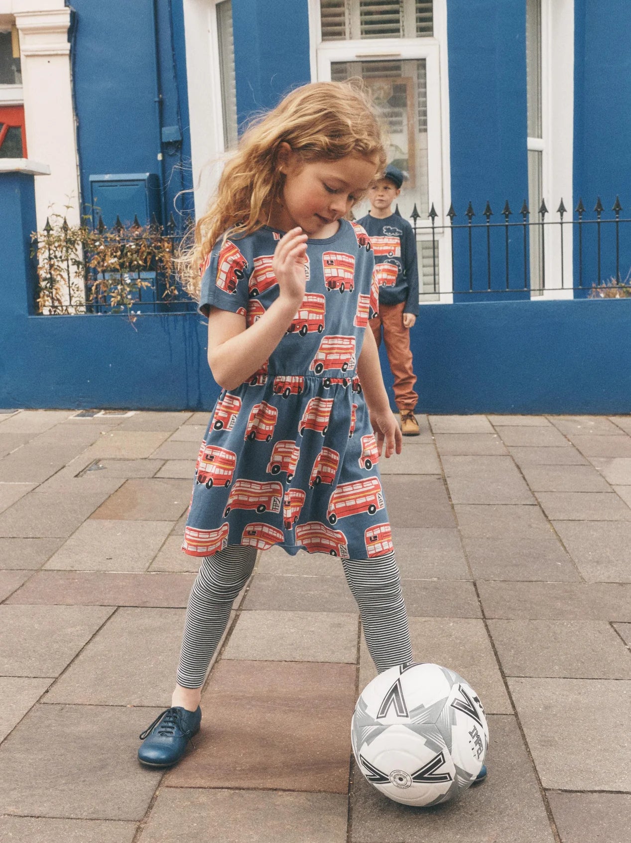 Tea Double Decker Bus | Short Sleeve Twirl Dress