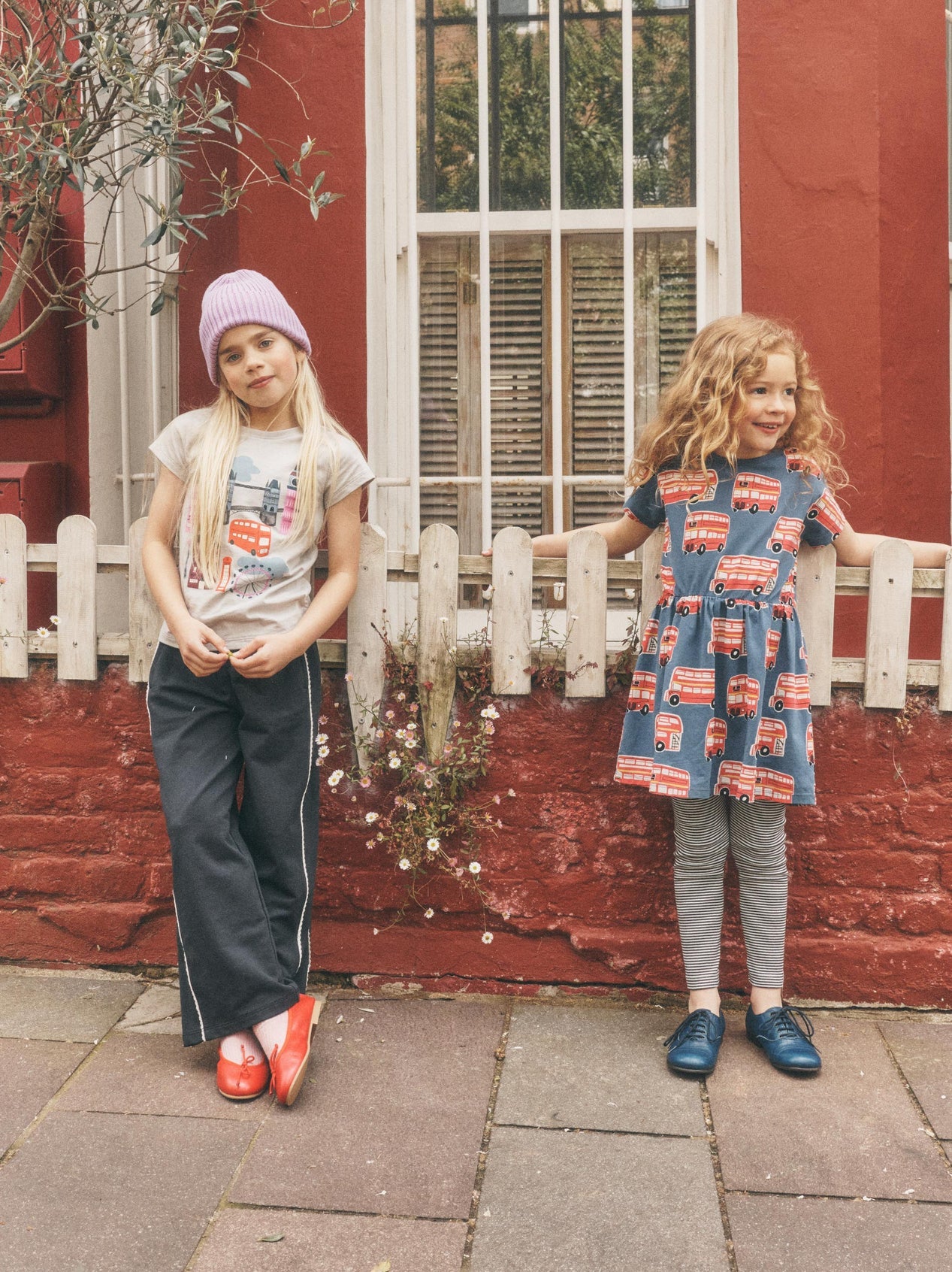 Tea Double Decker Bus | Short Sleeve Twirl Dress