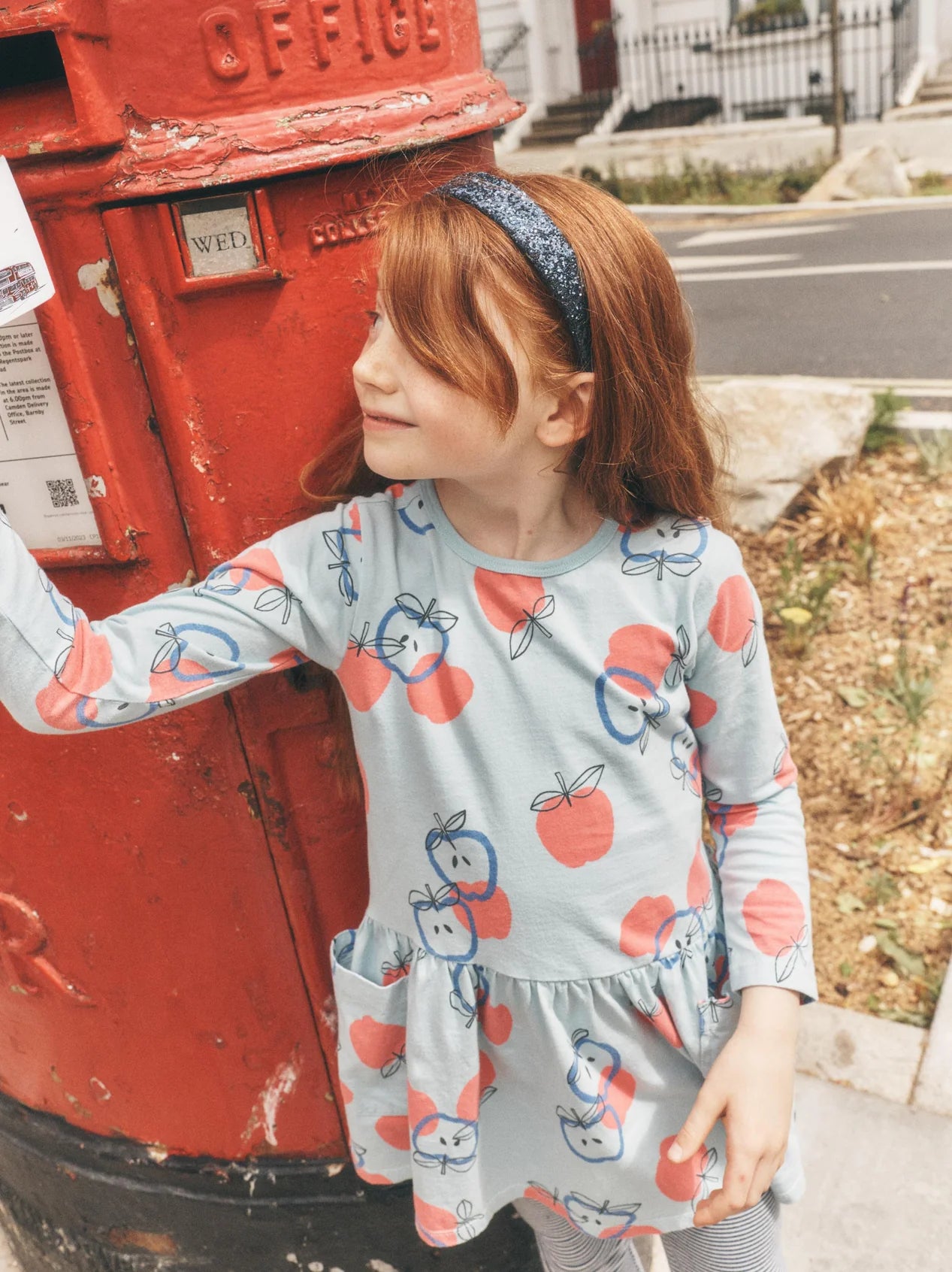 Tea Tossed Apples | Long Sleeve Pocket Dress