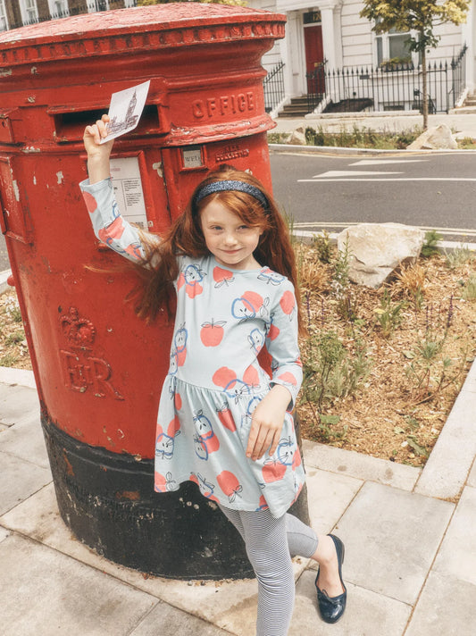 Tea Tossed Apples | Long Sleeve Pocket Dress