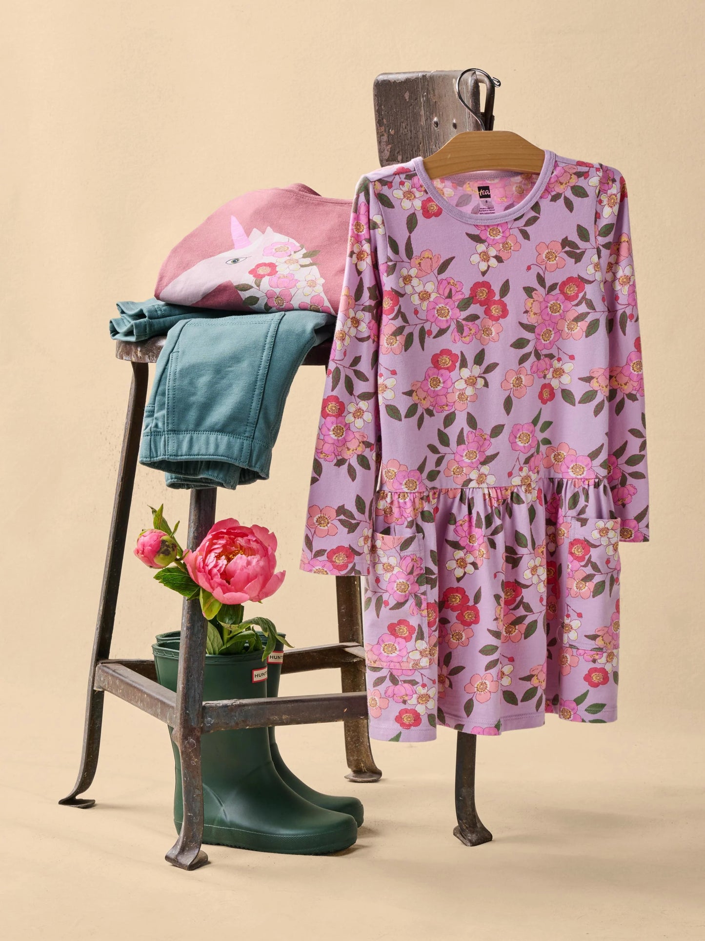 Tea Rosa Cannina | Long Sleeve Pocket Dress