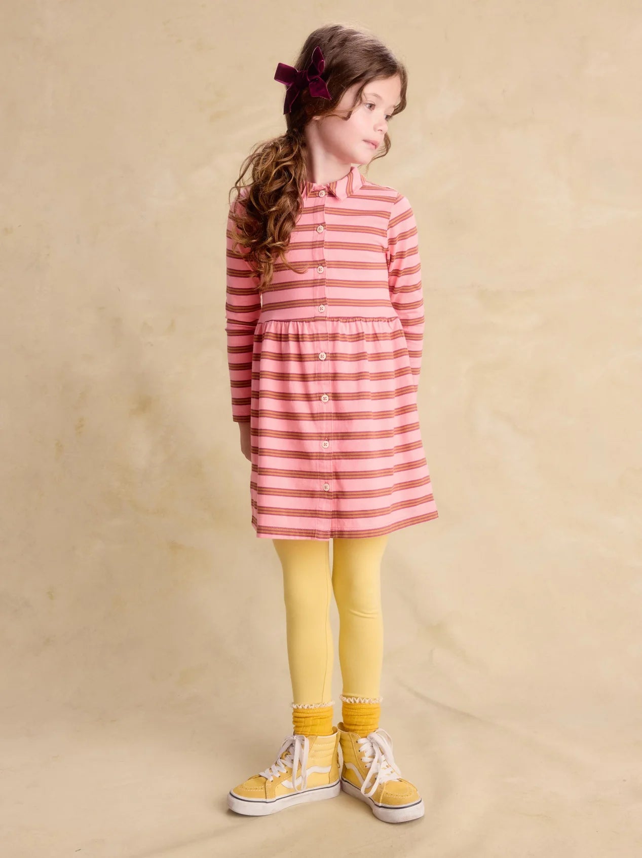 Tea Sachet Pink | Collared Long Sleeve Shirtdress