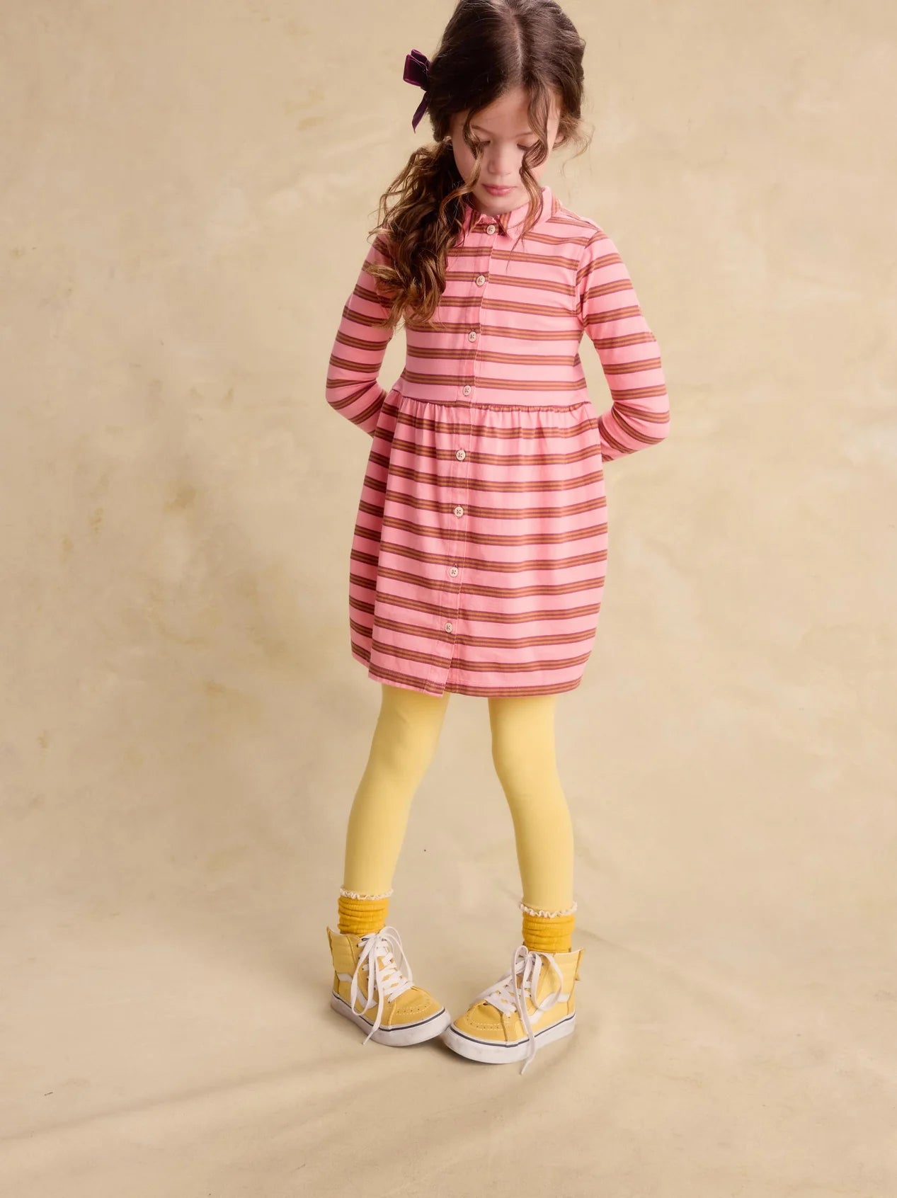 Tea Sachet Pink | Collared Long Sleeve Shirtdress