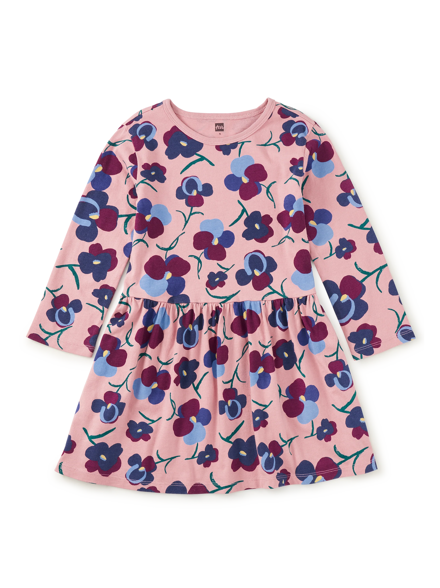 Tea Painted Paises | Long Sleeve Skirted Dress