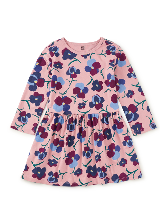 Tea Painted Paises | Long Sleeve Skirted Dress