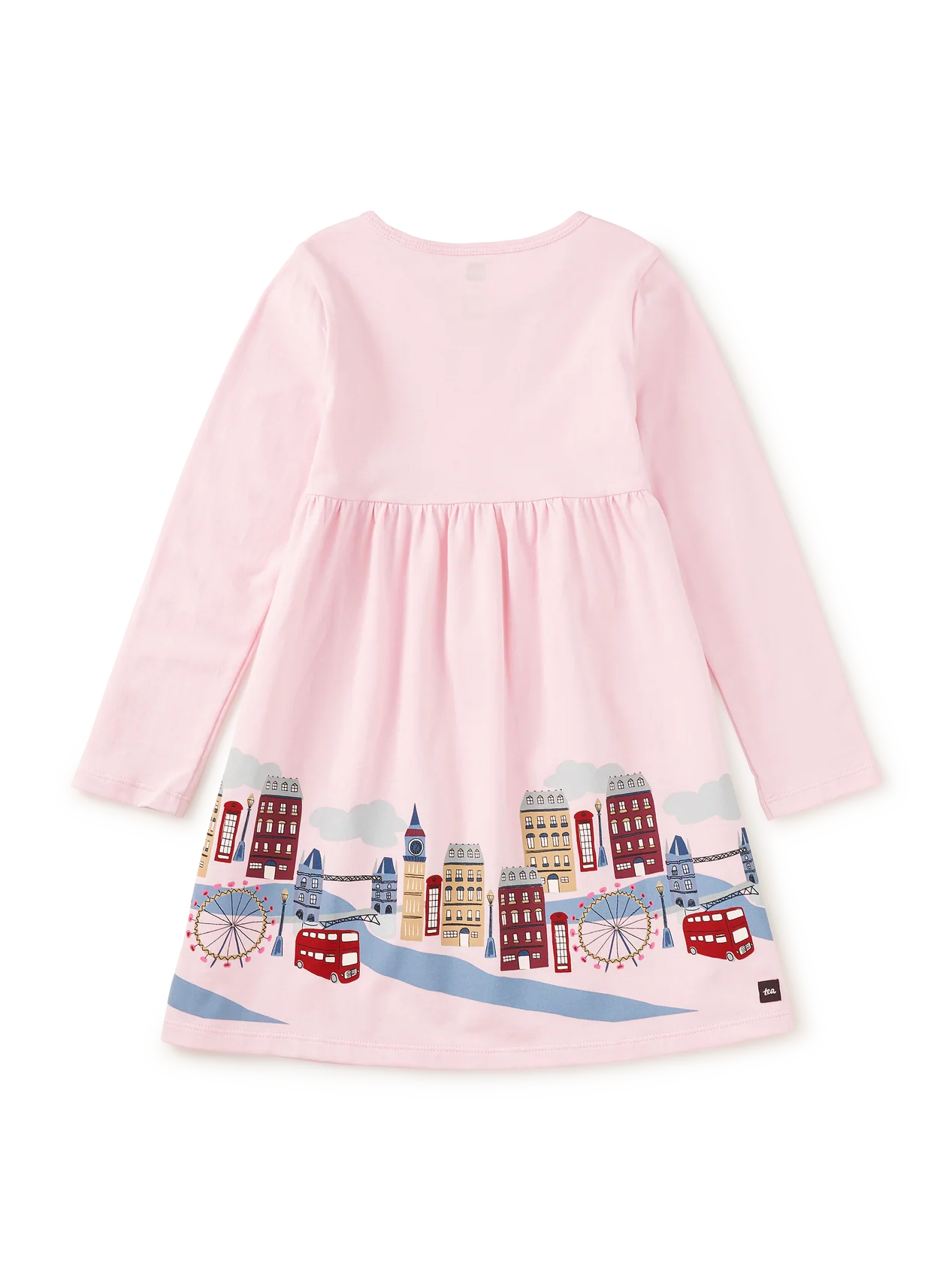 Tea Pink Lady | London Cityscape Skirted Dress
