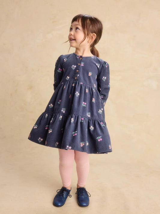 Tea Midnight Posy | Corduroy Henley Shirtdress