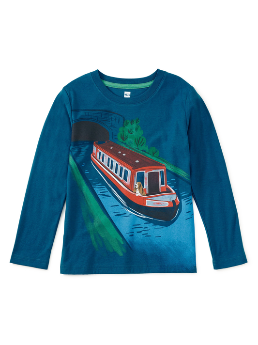 Tea Cadet Blue | Dog on a Boat Graphic Tee