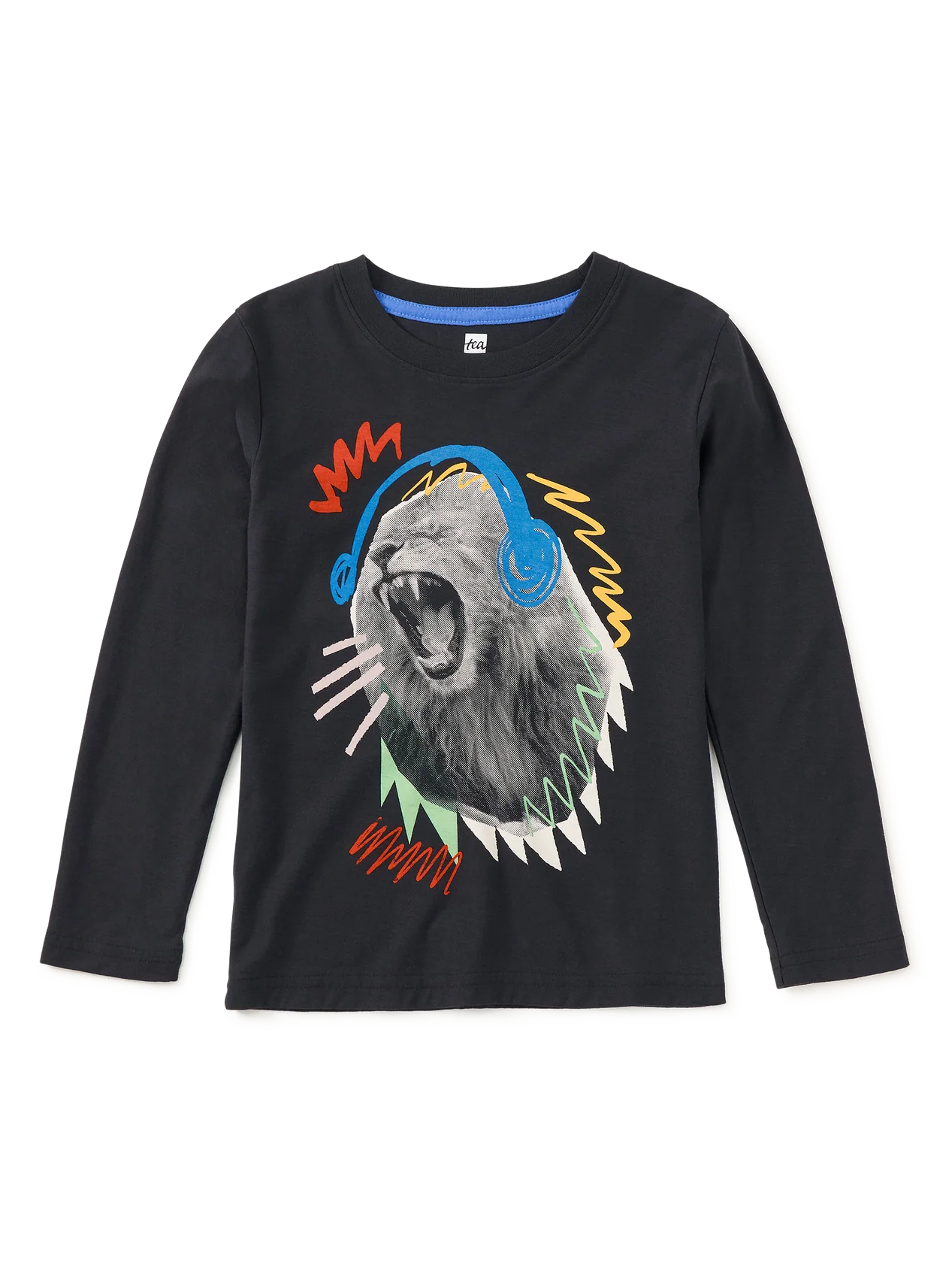 Tea Jet Black | Roaring Beats Lion Graphic Tee