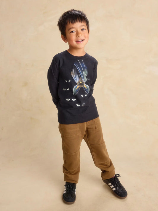 Tea Jet Black | Glowing Bats Double-Sided Tee