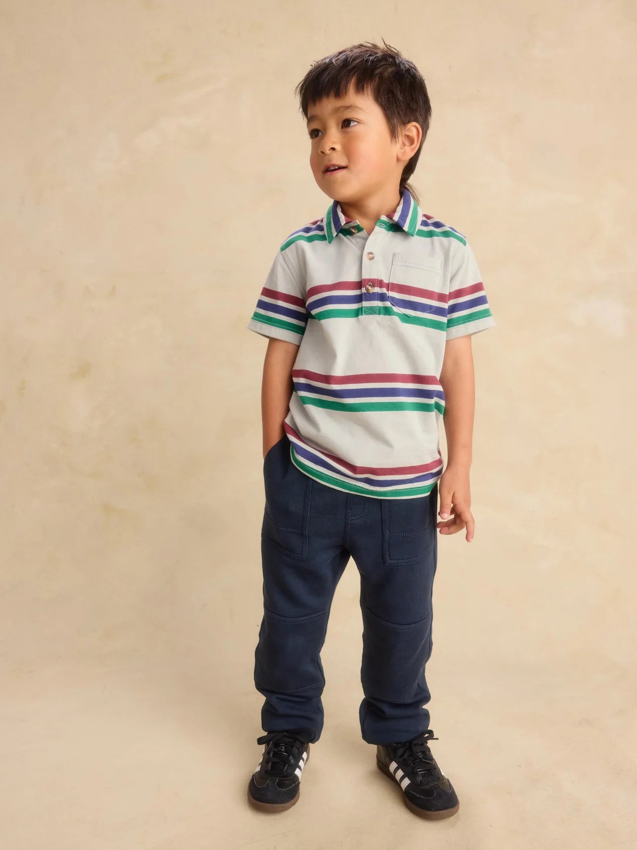 Tea Mica | Striped Polo