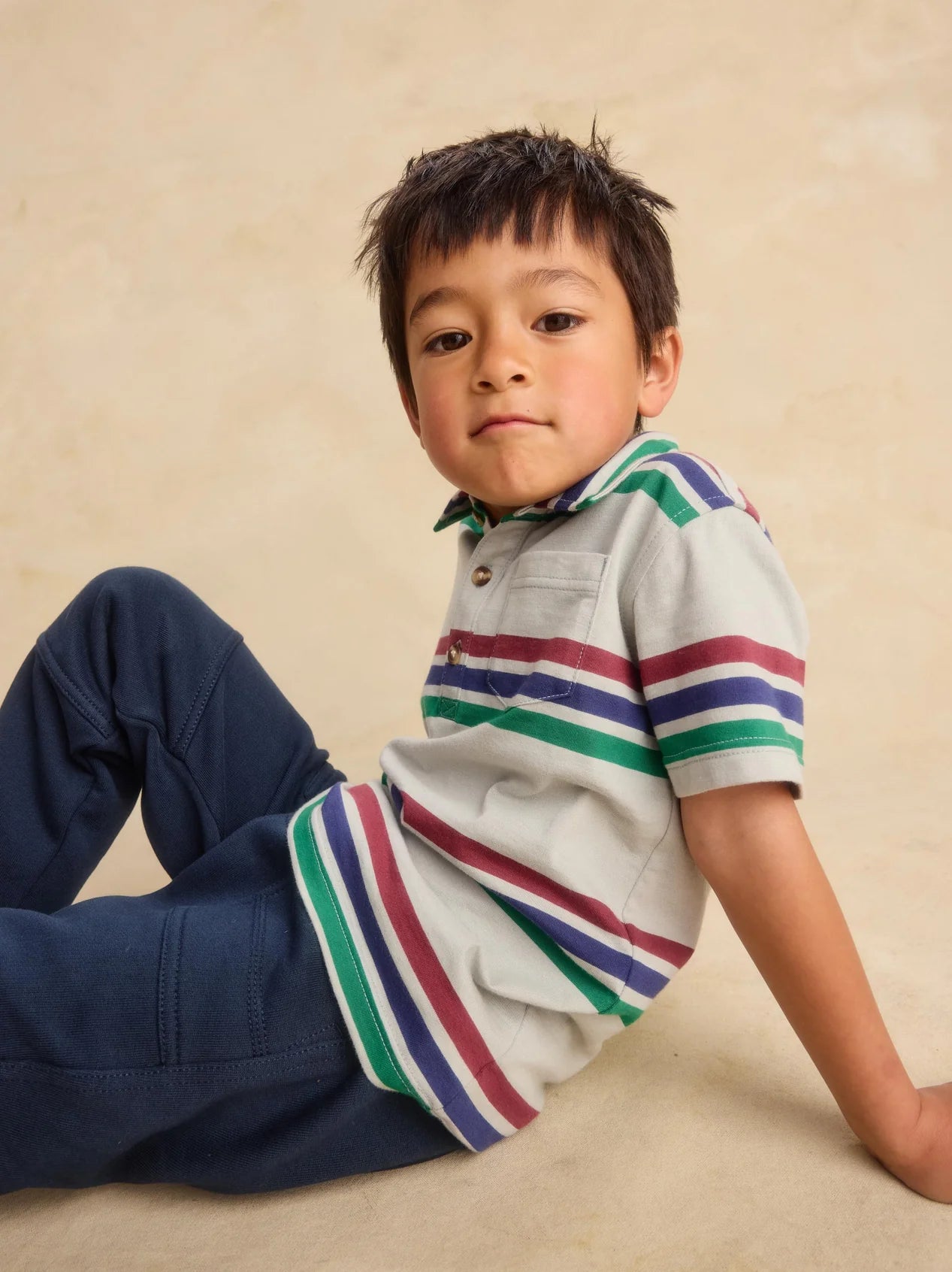 Tea Mica | Striped Polo