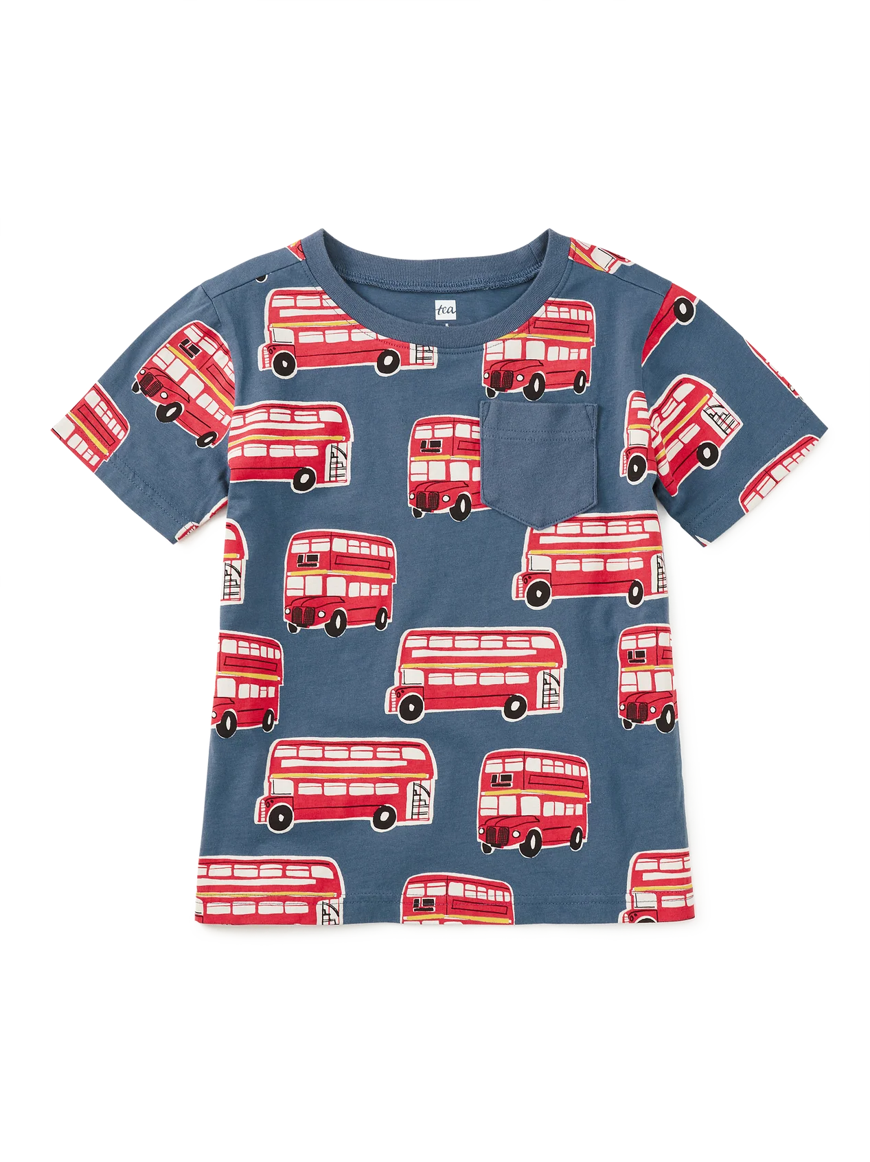 Tea Double Decker Bus | Printed Pocket Tee