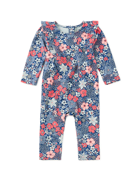 Tea Chelsea Garden Floral | Ruffle Shoulder Romper