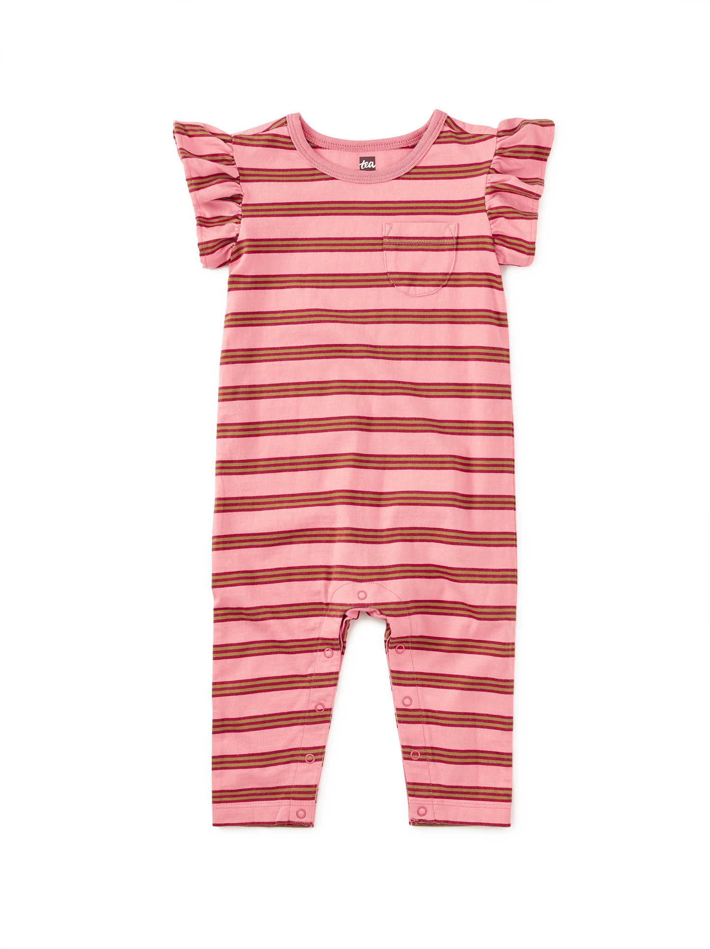 Tea Sachet Pink | Ruffle Sleeve Romper