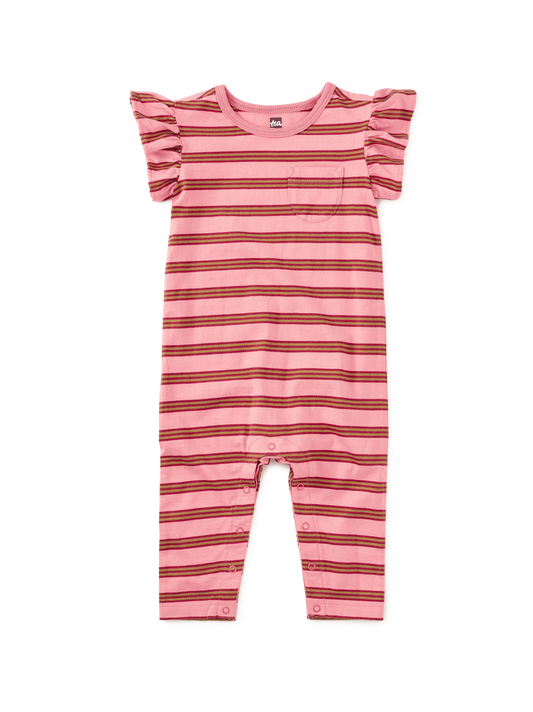 Tea Sachet Pink | Ruffle Sleeve Romper