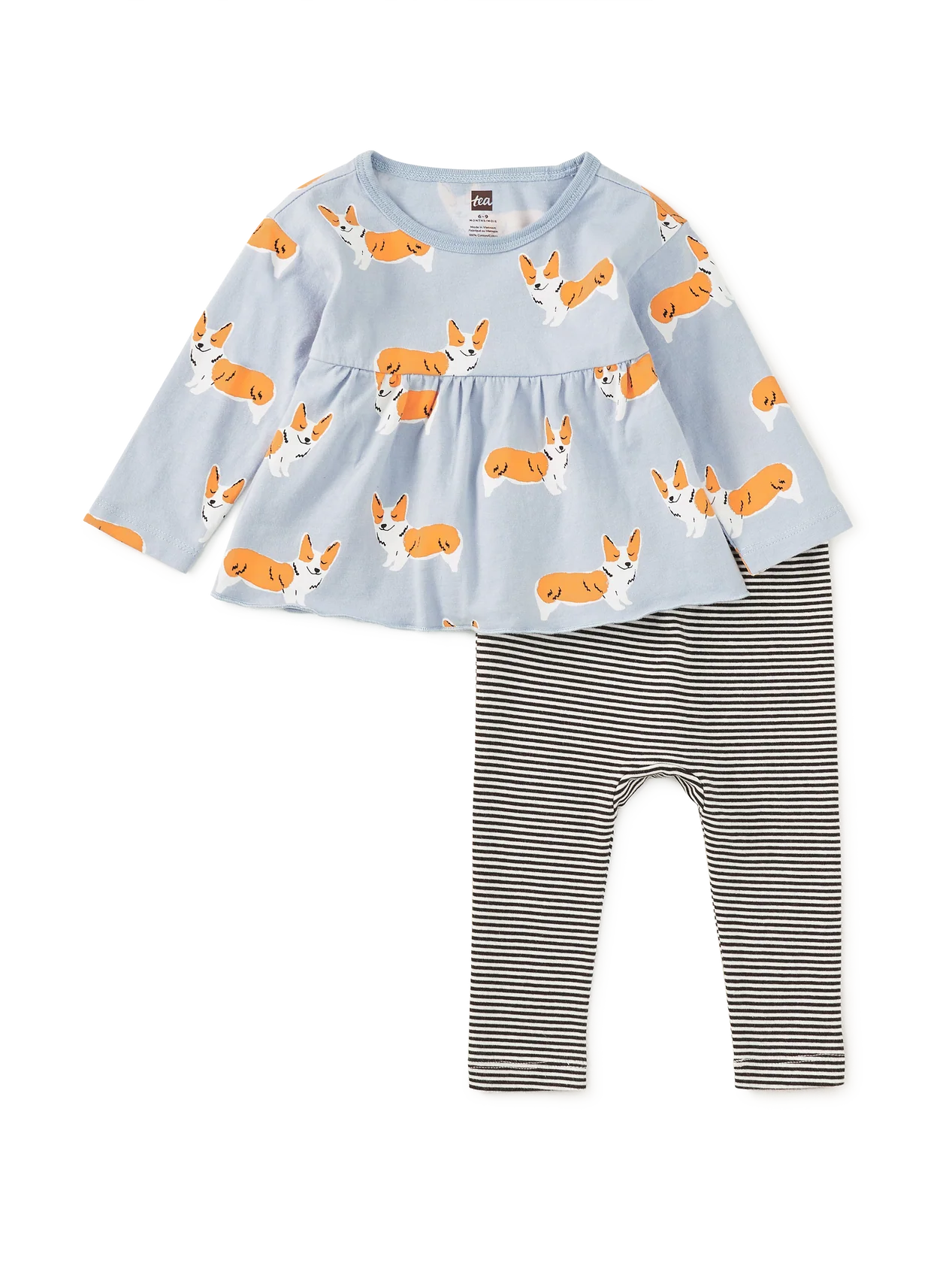 Tea Cutie Corgis | Peplum Two Piece Set