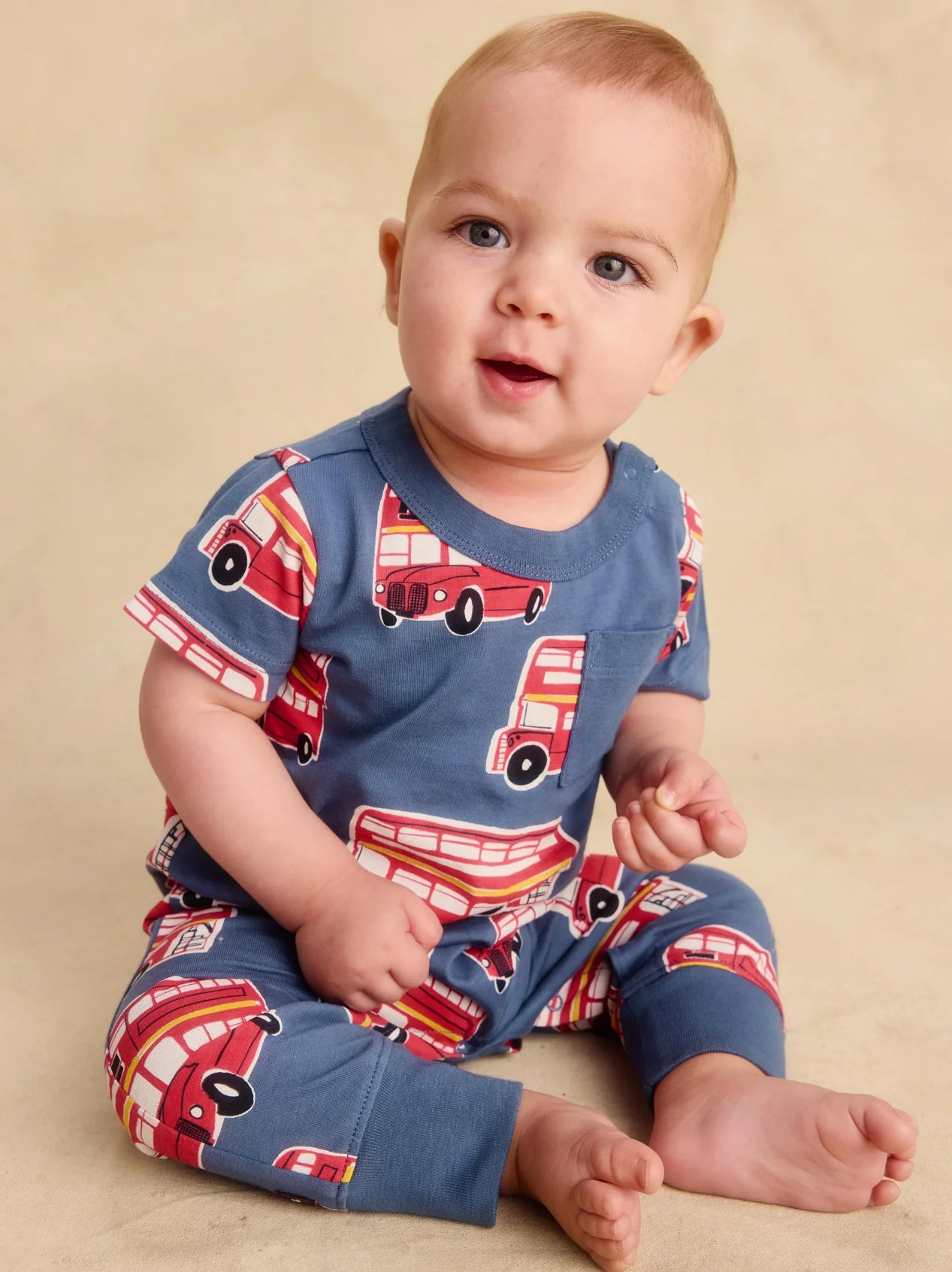Tea Double Decker Bus | Pocket Romper