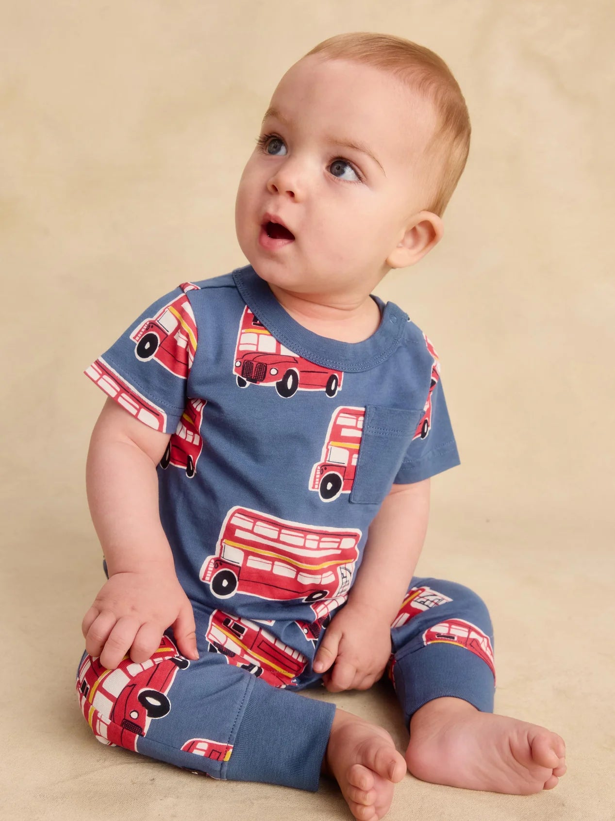 Tea Double Decker Bus | Pocket Romper