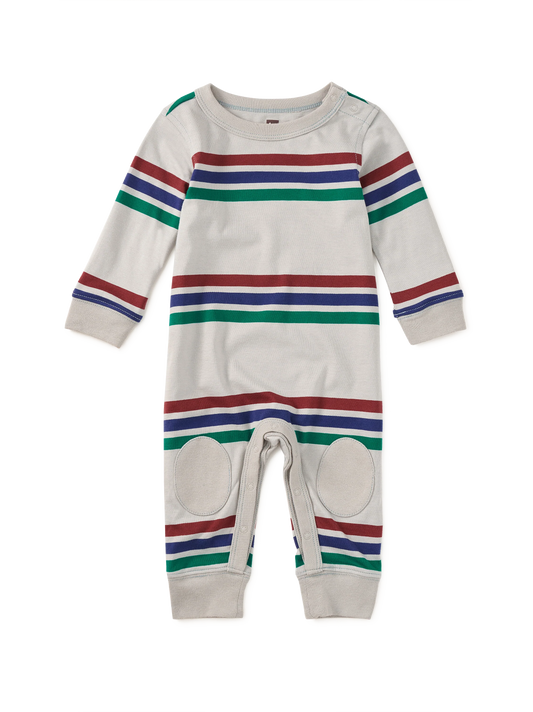 Tea Mica | Stripe Knee Patch Romper