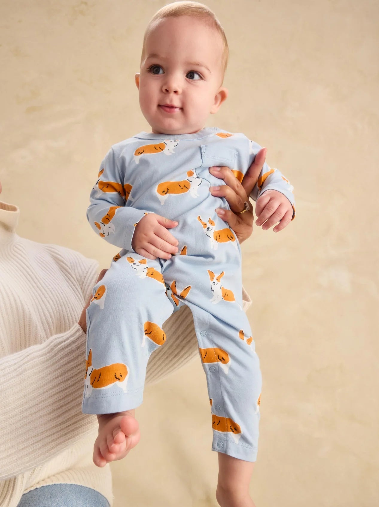 Tea Cutie Corgis | Long Sleeve Pocket Romper
