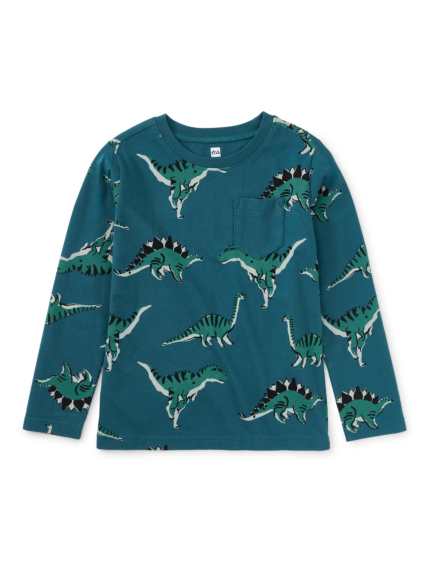 Tea Dynamic Dinos | Long Sleeve Printed Pocket Tee