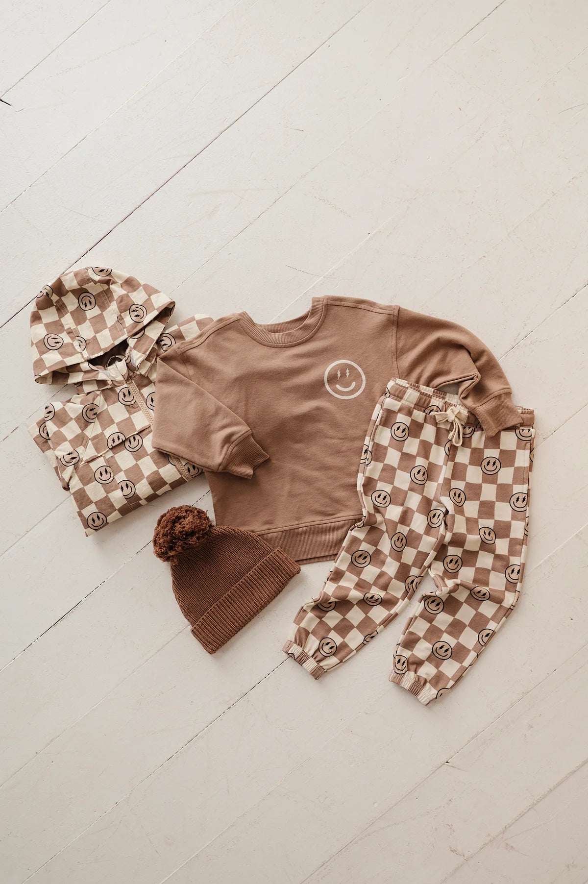 Baby Sprouts Portabella | Smiley Check Joggers
