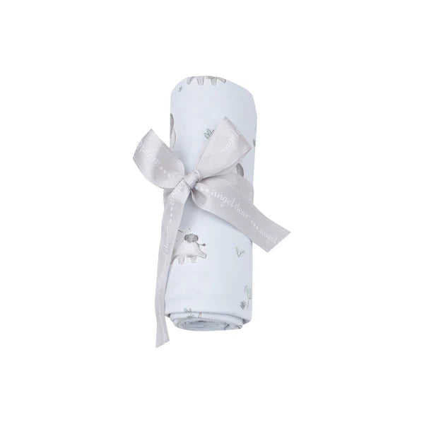 Angel Dear Gray Elephants | Blue Swaddle Blanket