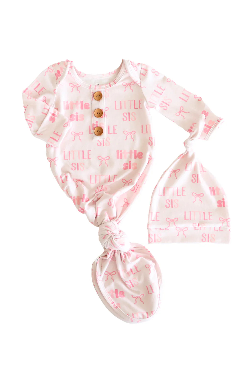 Caden Lane Pink | Little Sis Knot Gown & Hat Set