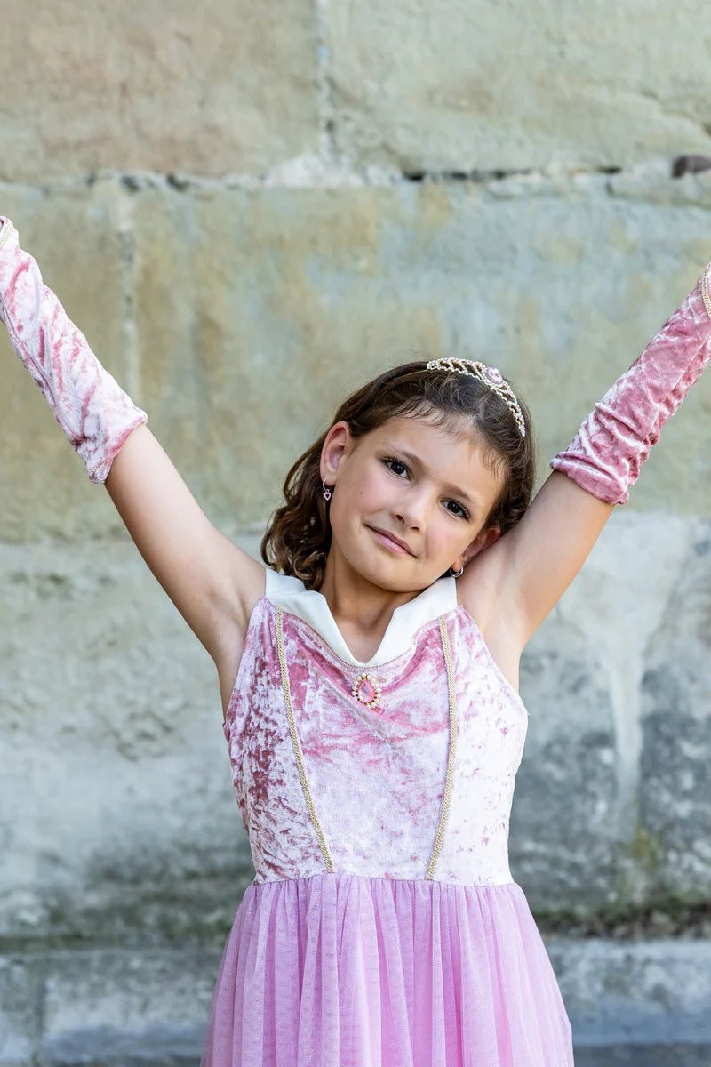 Great Pretenders Pink | Velvety Soft Sleeping Sweetheart Princess Gown with Arm Warmers