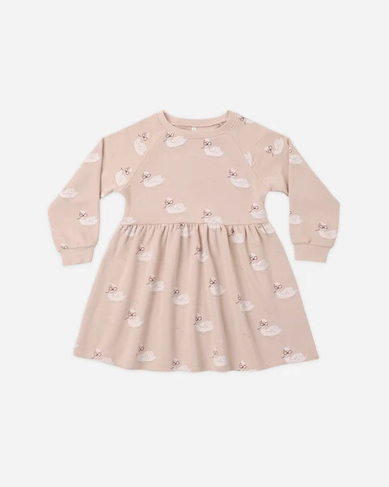 Rylee + Cru Blush Swans | Raglan Dress