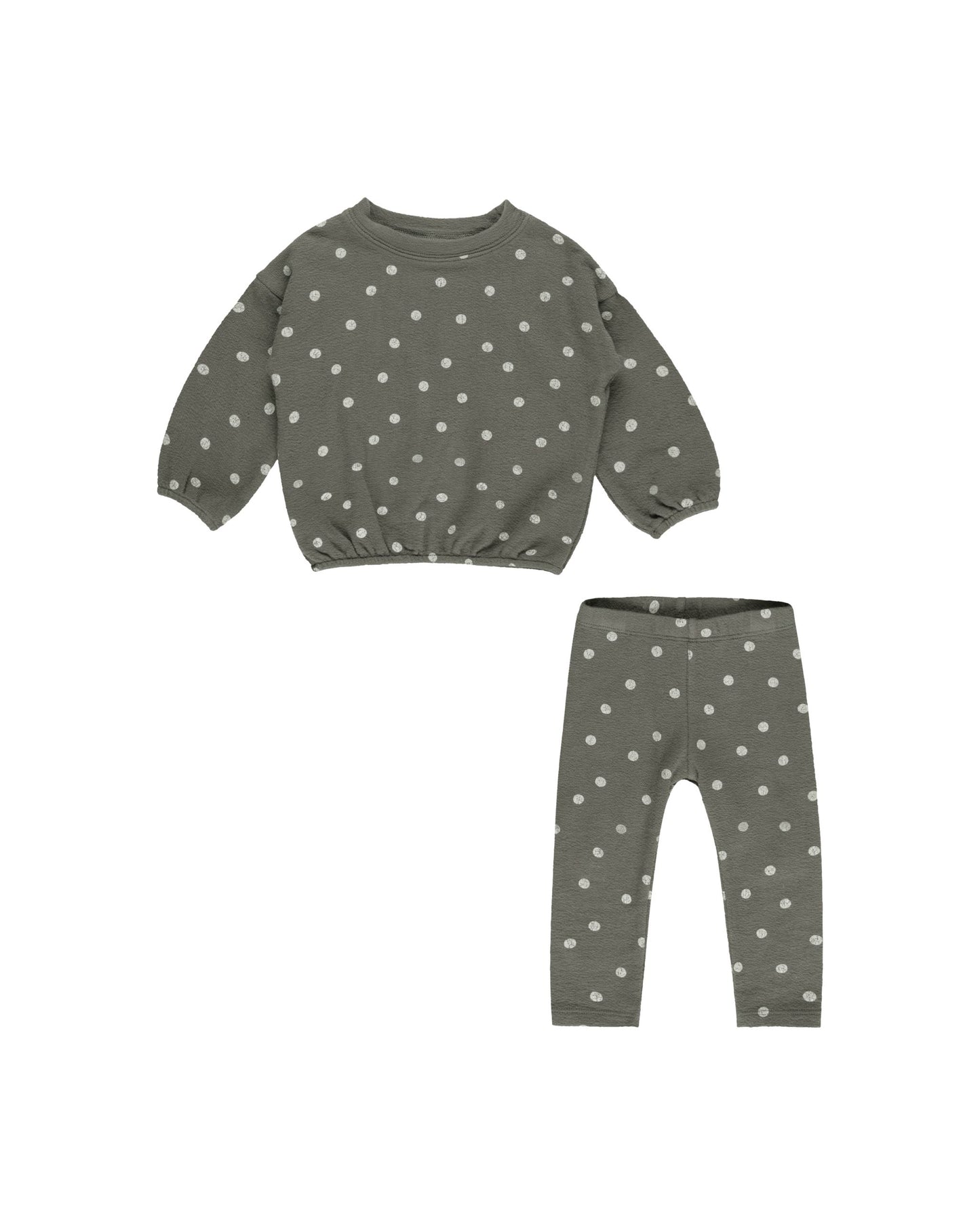 Rylee + Cru Forest Polka Dot | Spongy Knit Set