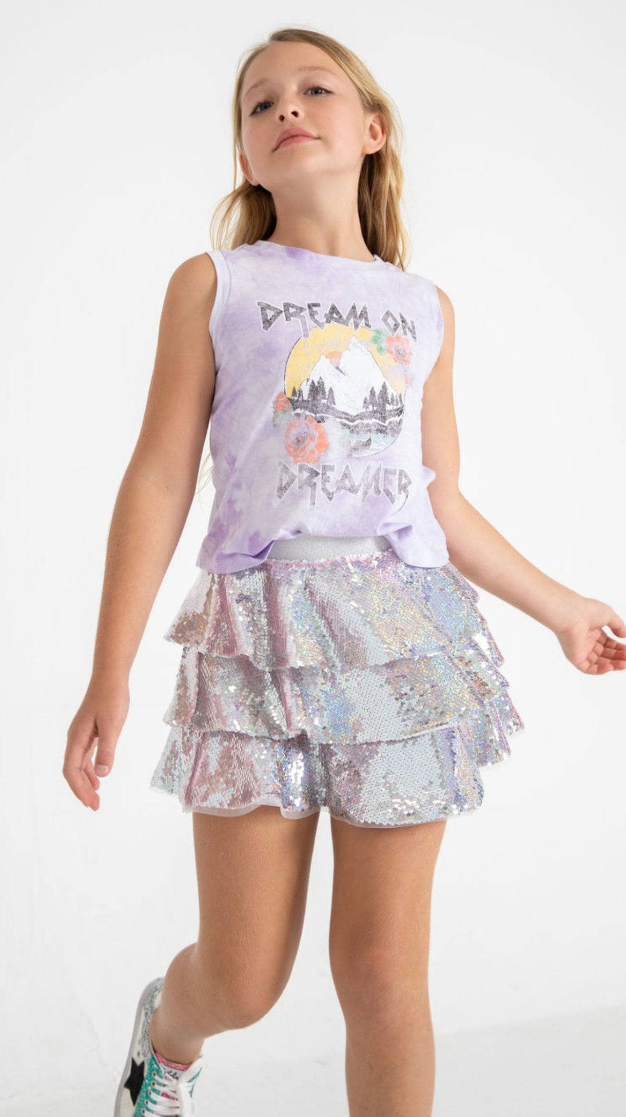 Lola The Boys Sparkle Tiered Mini Skirt