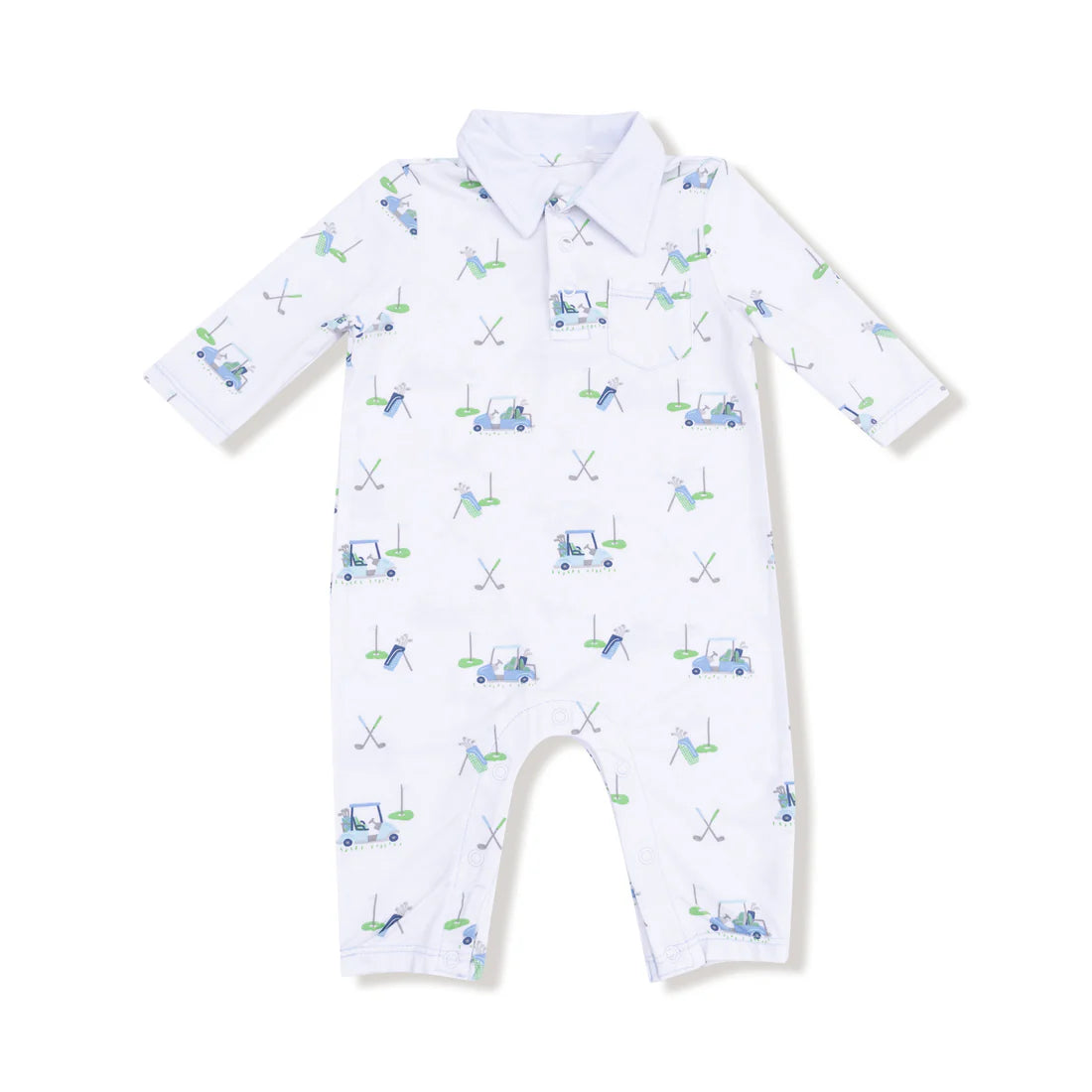 Angel Dear Blue | Baby Golf Carts Polo Romper