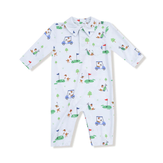 Angel Dear Blue | Dog Gone Golf Polo Romper
