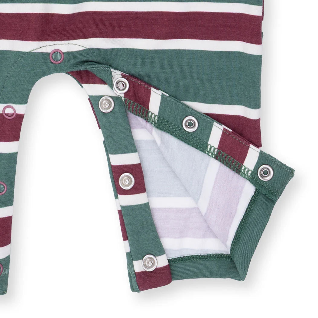 Angel Dear Ivory Green | Rugby Stripe Polo Romper