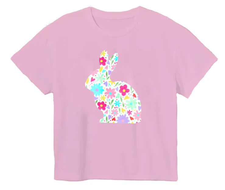 Azarhia Light Pink Easter Bunny | Print Boxy T-Shirt