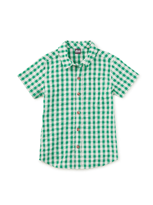Tea Garden Party Check | Plaid Button Up Woven Shirt