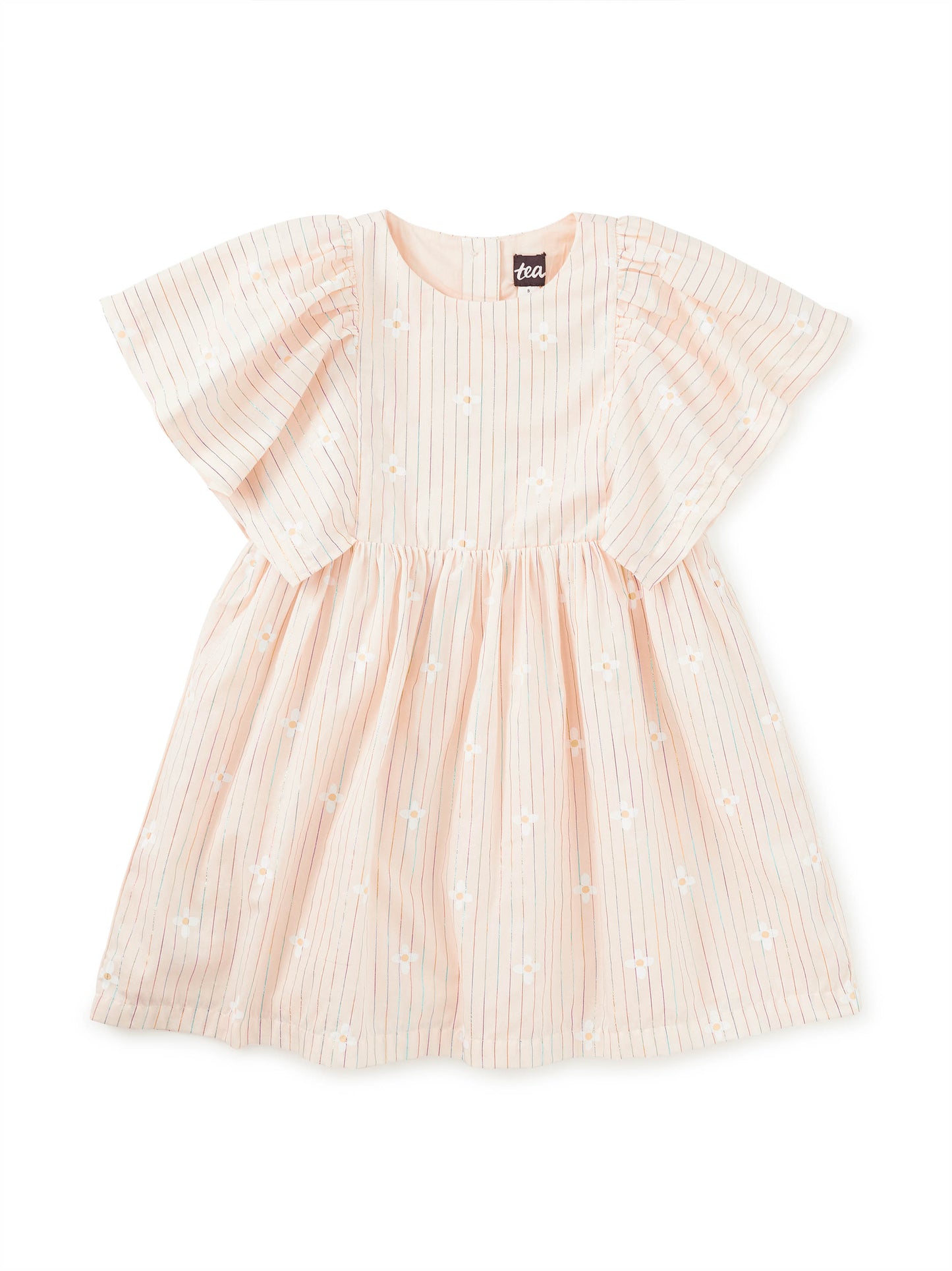 Tea Floral Stripe | Butterfly Sleeve Twirl Dress