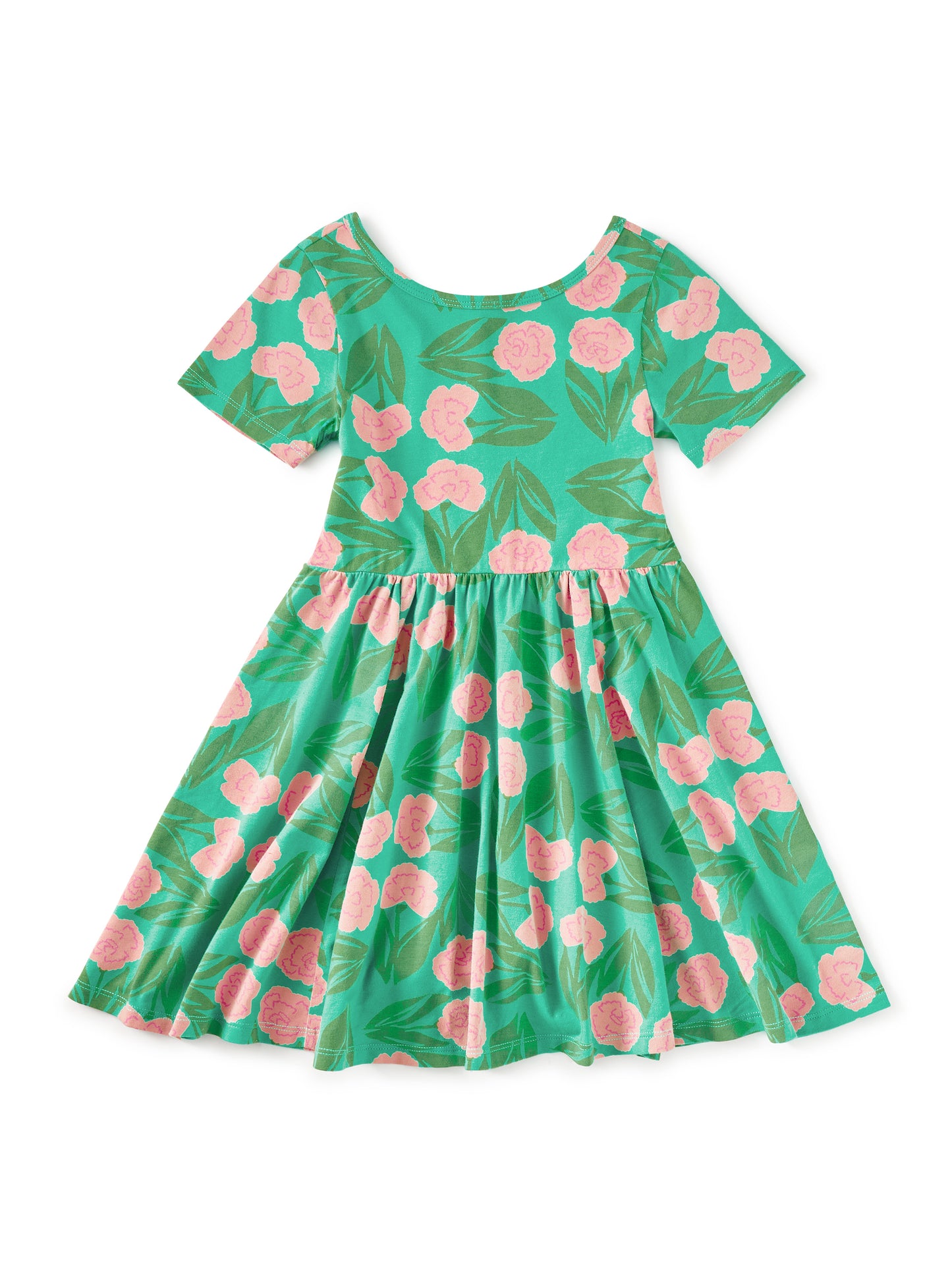 Tea Carnation Floral | Short Sleeve Ballet Dress