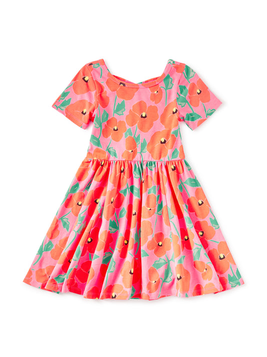 Tea Poppy Poppies | Short Sleeve Ballet Dress