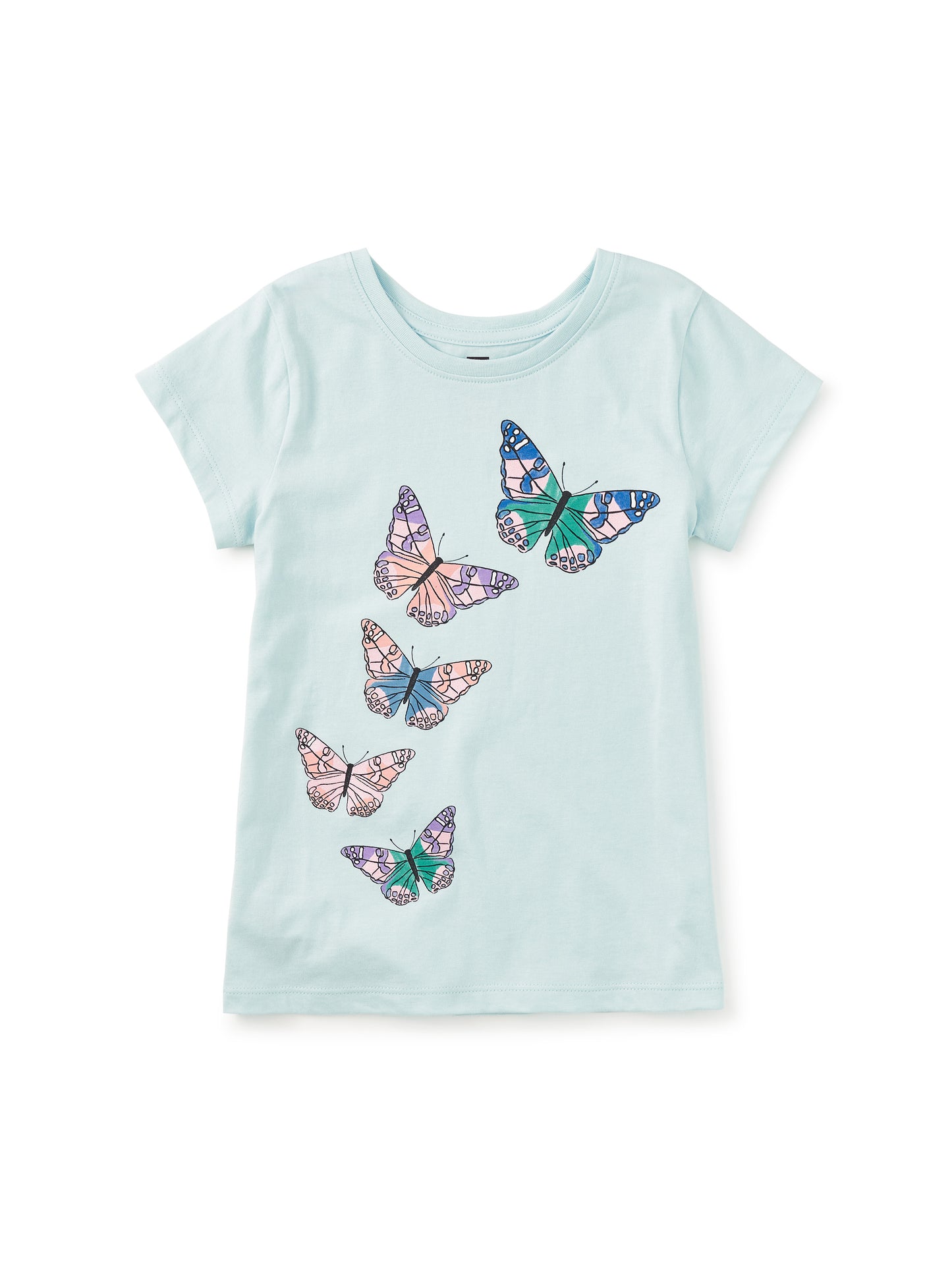 Tea Blue Glow | Butterfly Flurry Graphic Tee