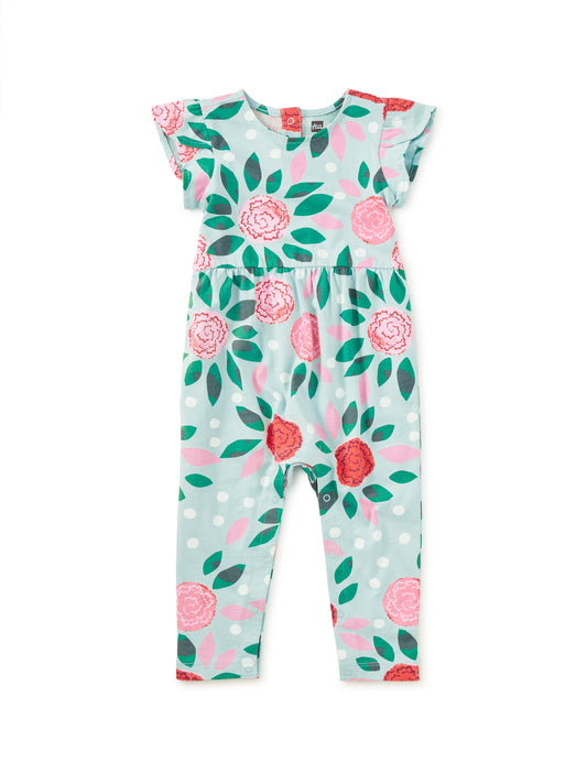 Tea Spinning Carnations | Tulip Sleeve Romper