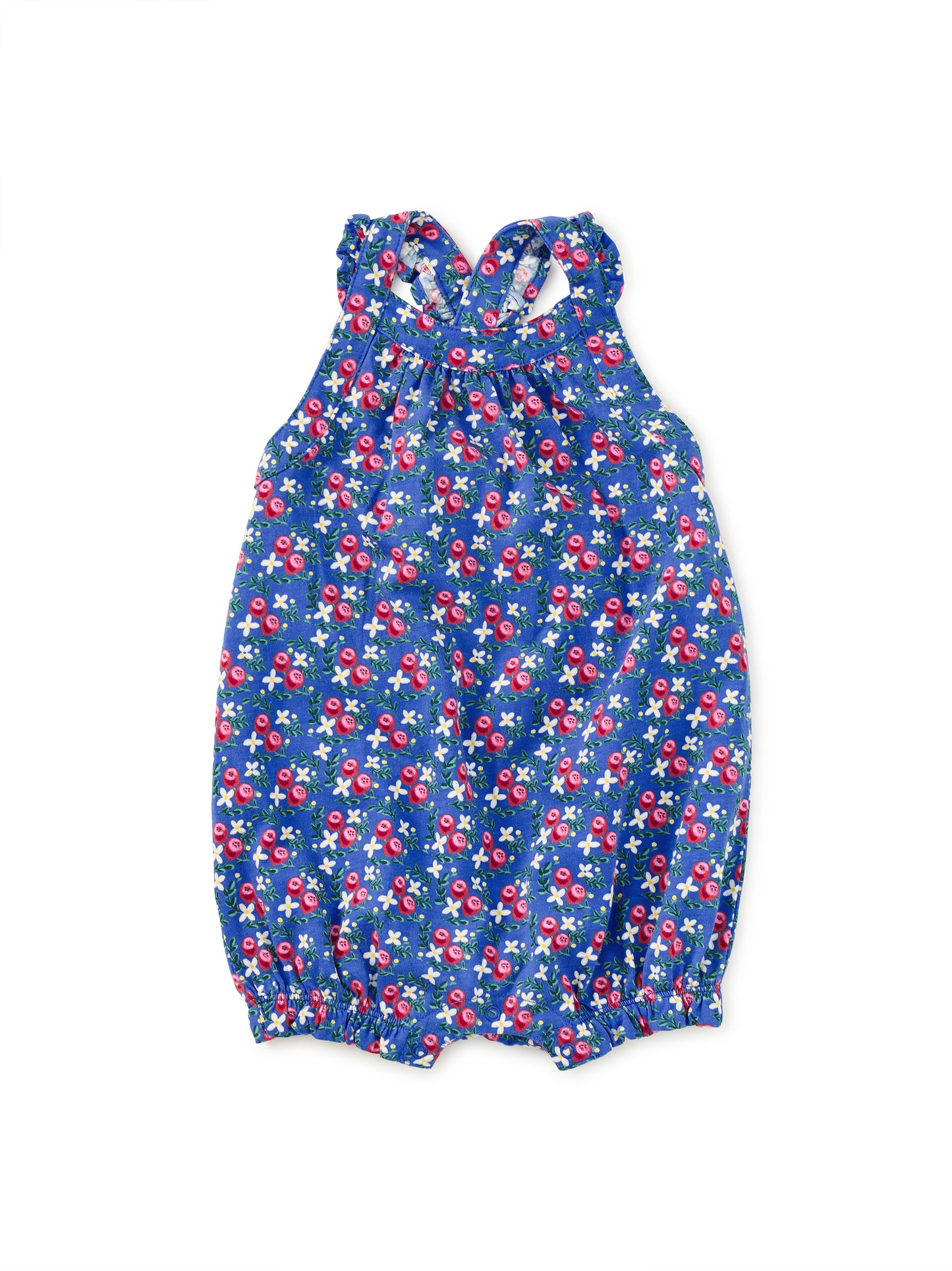 Tea Flamenco Fan Rose | Cross-Back Romper